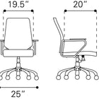 Zuo Enterprise Low Back Office Chair Terracotta