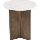 Zuo Tailo Side Table White & Brass