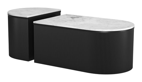 Zuo Ormara Coffee Table Set (2-Piece) White & Black