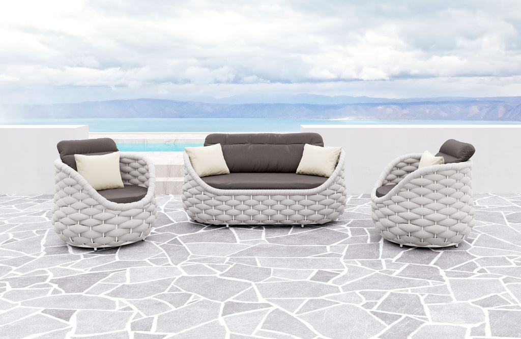 Zuo Coral Reef Loveseat Gray