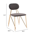 Zuo Georges Dining Chair (Set of 2) Gray & Gold