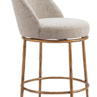 Zuo Nordhavn Swivel Counter Stool Beige & Gold