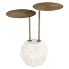 Zuo Anten Side Table Brass & White