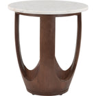Zuo Vaan Side Table White & Walnut