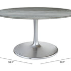 Zuo Star City Dining Table (60") Gray & Silver