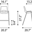 Zuo Desi Counter Stool (Set of 2) Beige & Gold