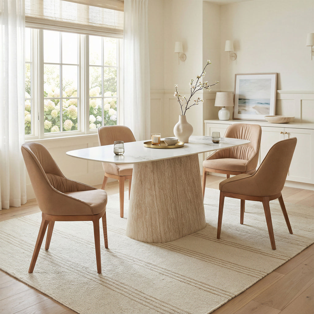 Zuo Nooka Dining Table White & Natural