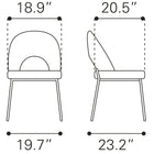 Zuo Bethpage Dining Chair (Set of 2) Multicolor Print & Green