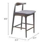 Zuo Tuzka Counter Stool (Set of 2) Gray & Espresso
