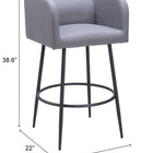 Zuo Horbat Barstool (Set of 2) Gray