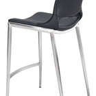 Zuo Ace Counter Stool (Set of 2) Black & Silver