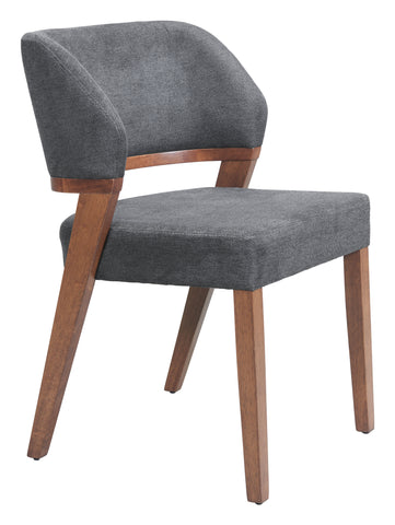Zuo Sunobu Dining Chair (Set of 2) Azure Gray & Walnut