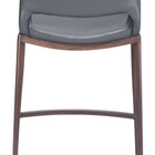 Zuo Ace Counter Stool (Set of 2) Dark Gray & Walnut