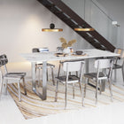Zuo Atlas Dining Table White & Silver