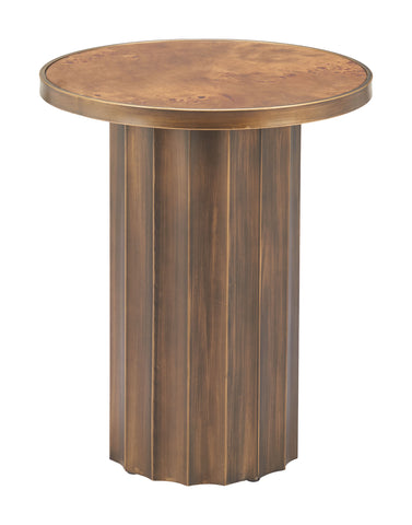 Zuo Afinato Side Table Brown