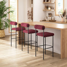 Zuo Livorno Barstool (Set of 2) Red & Bronze