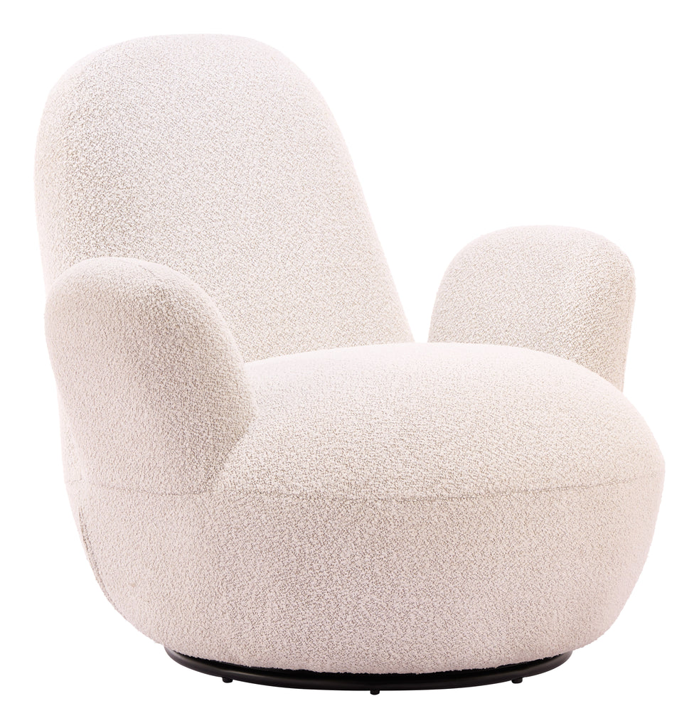 Zuo Lunet Swivel Chair Ivory