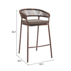Zuo Skye Barstool (Set of 2) Brown
