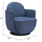 Zuo Bant Swivel Chair Blue