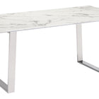 Zuo Atlas Dining Table White & Silver