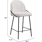 Zuo Jambi Counter Stool (Set of 2) Ivory