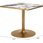 Zuo Caliza Dining Table White & Gold