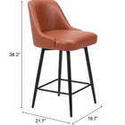Zuo Keppel Swivel Counter Stool Brown