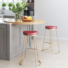 Zuo Bree Barstool (Set of 2) Burgundy & Gold