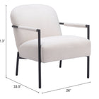 Zuo Chicago Accent Chair Ivory