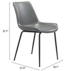 Zuo Byron Dining Chair (Set of 2) Gray
