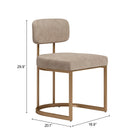 Zuo Velar Dining Chair (Set of 2) Beige & Bronze