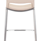 Zuo Ace Barstool (Set of 2) Light Pink & Silver