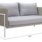 Zuo Frais Loveseat Gray