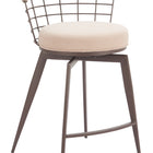 Zuo Saku Swivel Counter Stool Beige & Brown