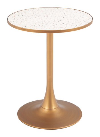 Zuo Bite Bistro Table Beige & Gold