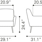 Zuo Tasmania Accent Chair Vintage Black