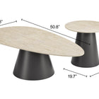 Zuo Reyes Coffee Table Set (2-Piece) Natural & Black