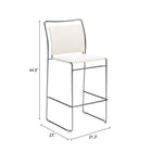 Zuo Verbena Barstool (Set of 2) Cream