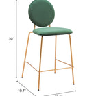 Zuo Odessa Counter Stool (Set of 2) Green & Gold