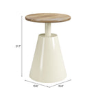 Zuo Sira Side Table Natural & Ivory