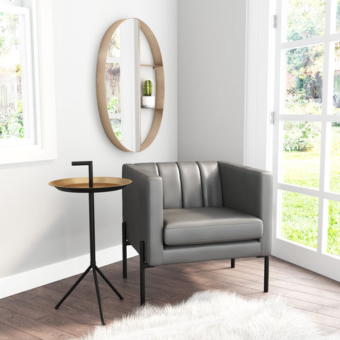 Zuo Latitude Oval Shelf Mirror Antique Bronze