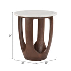 Zuo Vaan Side Table White & Walnut