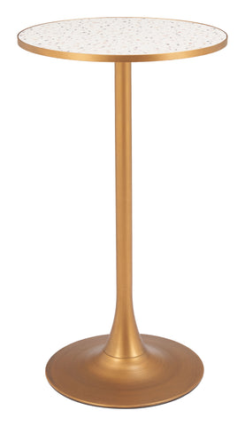 Zuo Bite Bar Table Beige & Gold