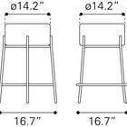 Zuo Blanche Counter Stool (Set of 2) Ivory