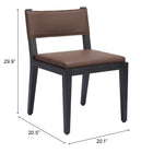 Zuo Roxas Dining Chair (Set of 2) Brown