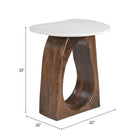 Zuo Vara Side Table White & Walnut