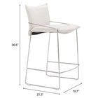 Zuo Pola Counter Stool White