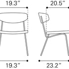 Zuo Charon Dining Chair (Set of 2) Vintage Brown