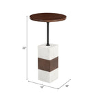 Zuo Stuk Side Table Brown & White