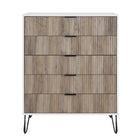 Manhattan Comfort DUMBO Modern 5-Drawer Tall Dresser in White and Grey-Manhattan Comfort-Modern Room Deco